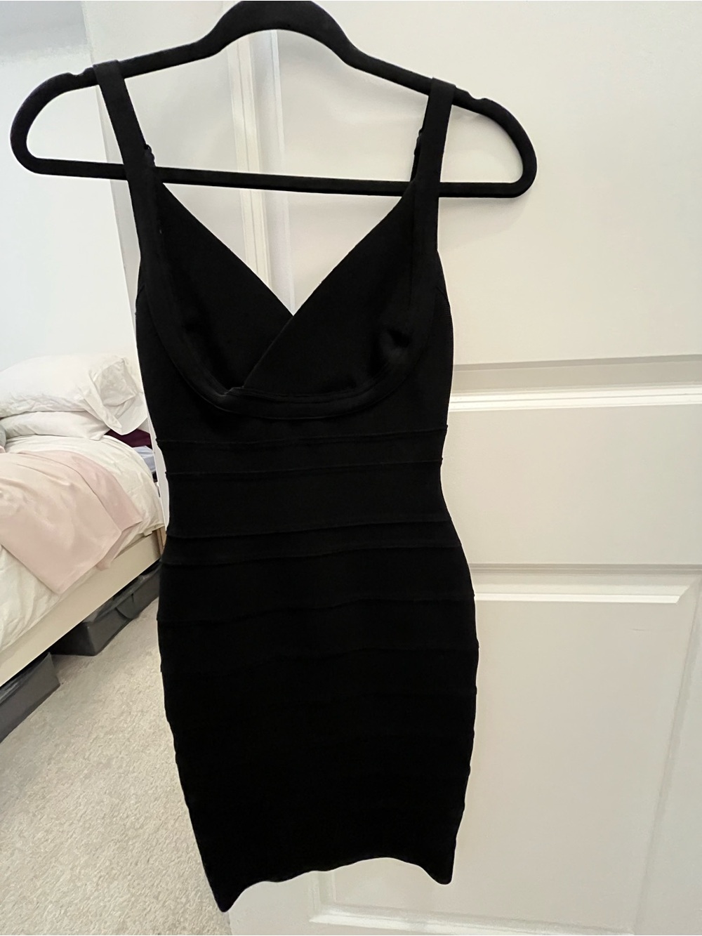 Babaton Black V-Neck Bandage Dress